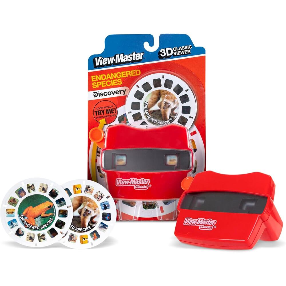 Classic View-Master 3D  Metallic Viewfinder with 2 Reels Animals NWT